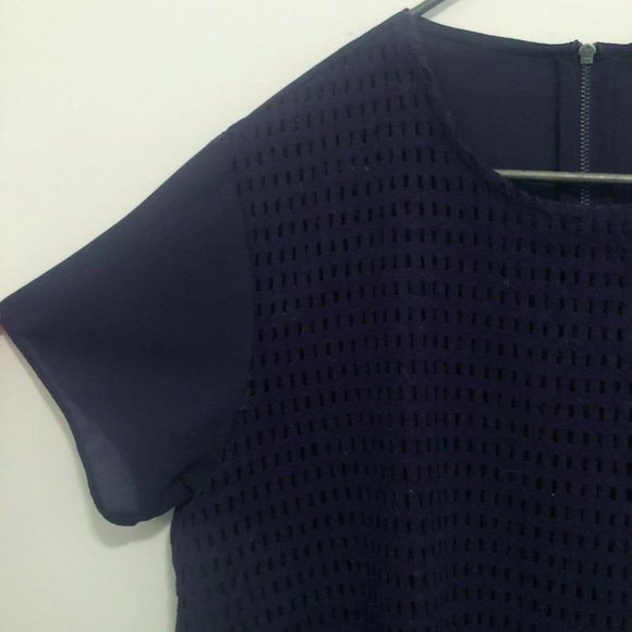 COS Top with Punch-out Pattern, Navy Medium - Picture 9 of 10